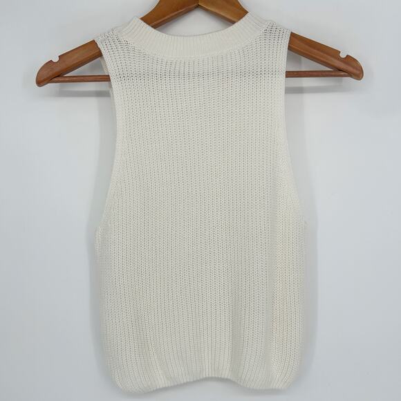 REFORMATION Lilac Knit Top Womens Small Cottage Beigecore Normcore Academia Boho - Picture 5 of 8